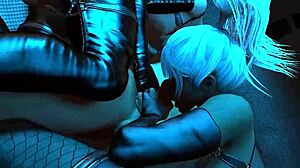 Guy is spooning with two ladyboys for a hot blowjob