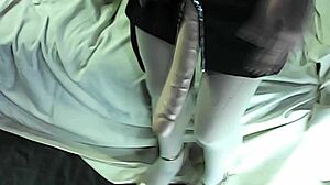 Beautiful shemale MILF gives a quickie with strap-on sex