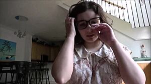 Leana Lovings and Alex Adams in taboo family therapy scene