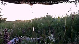 Man, peeing outdoors in a risky forest toilet feels so daring