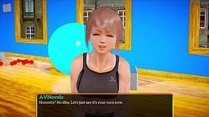 my new family plays a fun game at home with blonde amateurs