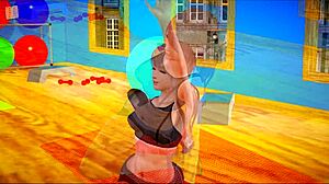 my new family plays a fun game at home with blonde amateurs