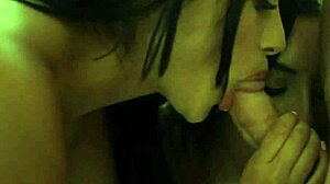 Two brunettes embark on a passionate threesome creampie adventure.