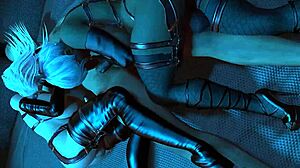 Guy is spooning with two ladyboys for a hot blowjob