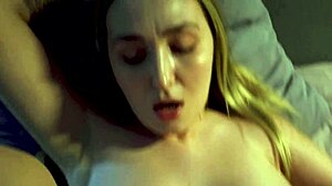 stepson comforts stepmother in bed during loud thunder