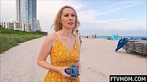 Hot milf flashing her body in public at beach