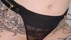 Natural huge tits alt dom fists man in bondage.