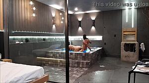 Wild Sex In Bathtub Brunette Can't Handle Big Cock