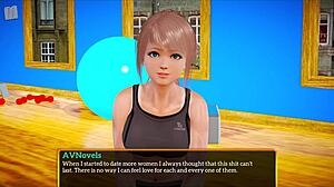 my new family plays a fun game at home with blonde amateurs