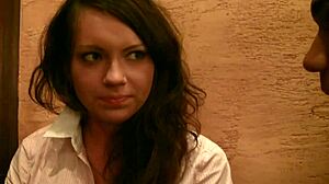 brunette picks up guy and sucks black cock for money outdoors