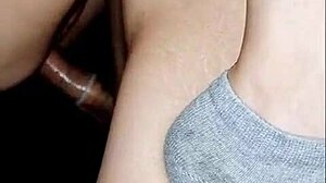 My best friend's cute 18-year-old sister rides professional and swallows cum