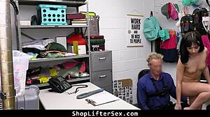 Teen Sucks Guard's Cock to Escape Trouble at Work - Shopliftersex