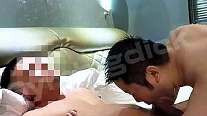 Asian man gay couple having raw sex in different positions