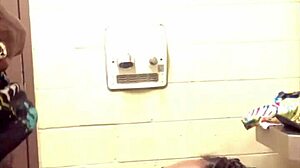 creaming on dick in gas station bathroom with gaping