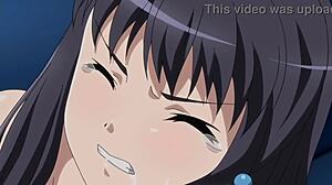 Big tits and shaved pussy in an anime style sex scene from a Hentai video game