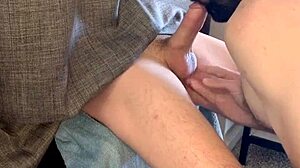 Amateur Gay Blowjob with Deepthroat and Swallow at Gloryhole Session