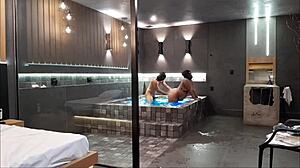 Wild Sex In Bathtub Brunette Can't Handle Big Cock