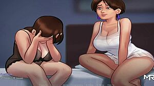 summertimesaga - getting ready for steamy ffm sex in e4 8