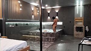 Wild Sex In Bathtub Brunette Can't Handle Big Cock