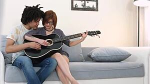 teen rebecca rainbow gets licked and fucked bent over by hot brazilian in shaved creampie scene