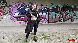 german scout picks up tattoo model lisa for casting