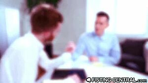 The boss rides my ass hard in extreme gaping action