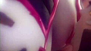 d va mercy and widowmaker perform lesbian deflowering with licking