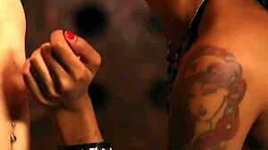 black femdom strapon fucks white sub's ass hard