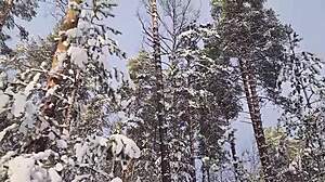 creampie for big ass girl outdoors with taxi driver in deep woods.