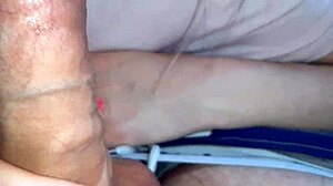 Very Close-Up Of Girl Doing Blowjob Early Morning, Cum In Mouth From Sweet Lips And Tongue