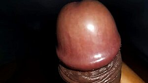 Black Cock Cums During Amateur Handjob Session