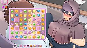 tsundere milf giving titjob under muslim boss's desk