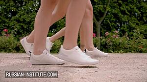 At the house party, Alyssa Reece engages in a threesome, riding and getting her tight pussy fucked.