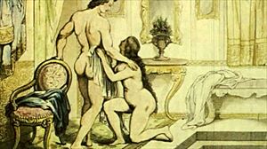 this vintage erotic illustration is so cool