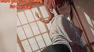 Makima's femdom game with chained up Chainsaw man and joi instructions