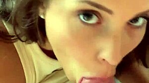 Busty teen bbw model gives backstage pov blowjob during photoshoot cumshot facial