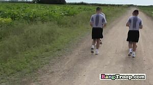 Gay Troopers Train In Woods For Public Gangbang Action