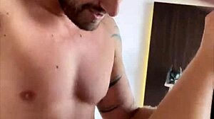 Busty teen bbw model gives backstage pov blowjob during photoshoot cumshot facial