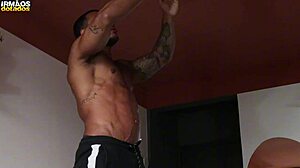 Father In Law Helps With Muscular Bodybuilder's Monster Cock In Bareback Gay Scene