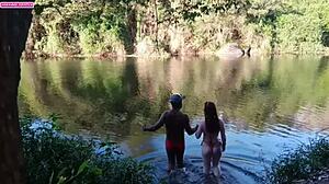 Young Girl's First Ass to Mouth in the Woods