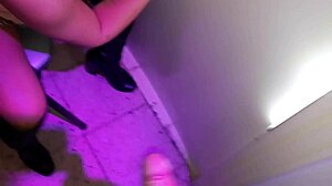 Wow, my wife's first gloryhole in swinger club!