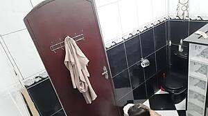 Blackmailing leads to rough sex in public restroom encounter