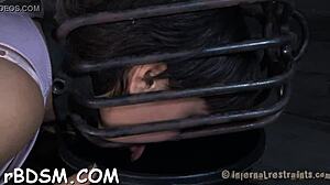 Beauty Is Caged Up With Her Sexy Shaved Slit Exposed