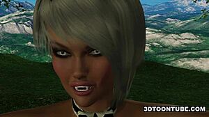 Two Bi 3D Babes Lick Each Other And Share A Cock!