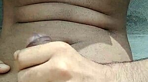 Indian gay guy having fun with big cock in public