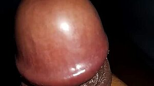 Black Cock Cums During Amateur Handjob Session