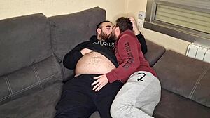 Oso and Chaser Suck Cocks in 69 on Sofa.