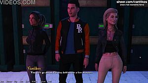 Two young sluts share cock in public outdoor threesome