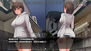 Cartoon game anime hentai night walk two shy girl removes skirt in dark alley