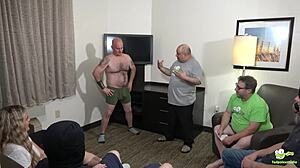 i'm tadople hosting an improv class that turns into a cum-filled gangbang with moaning and riding